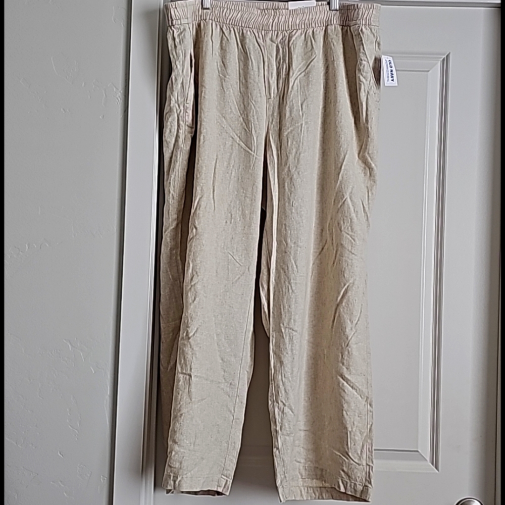 Old Navy Linen Blend High-rise Pull-on Pants